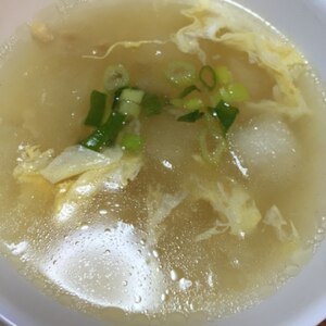 冷凍冬瓜のワタで口どけとろりの中華スープ